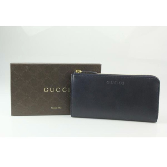 Gucci Handbags - 💙💙Gucci Navy Margaux Zip Around Calf Wallet